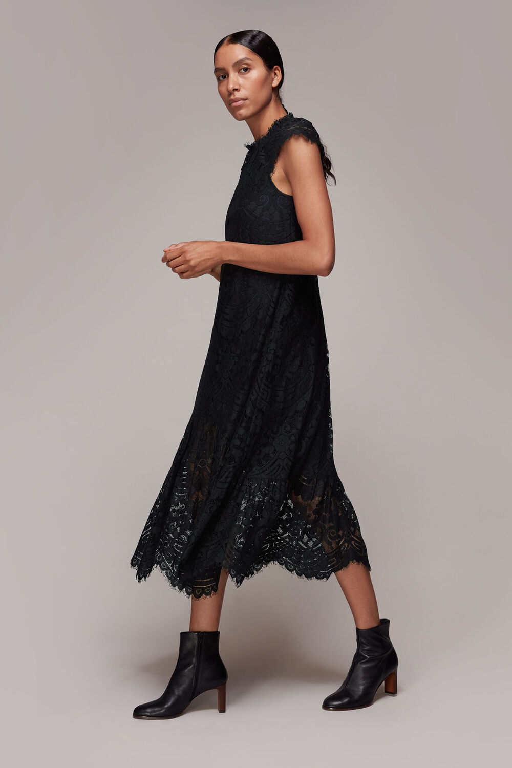 Lace Detail Trapeze Dress