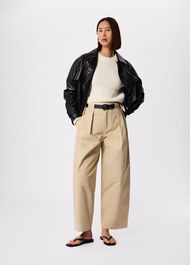 Cotton Barrel Leg Trouser