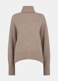 Wool Roll Curved Hem Knit