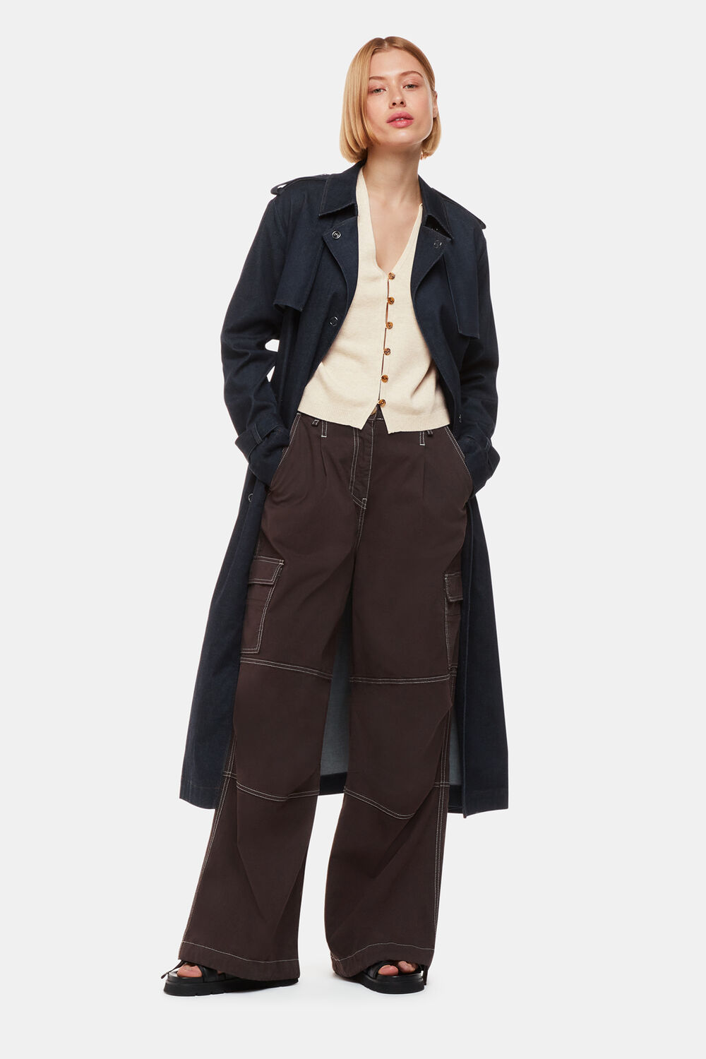 Oatmeal Bailey Button Through Tank