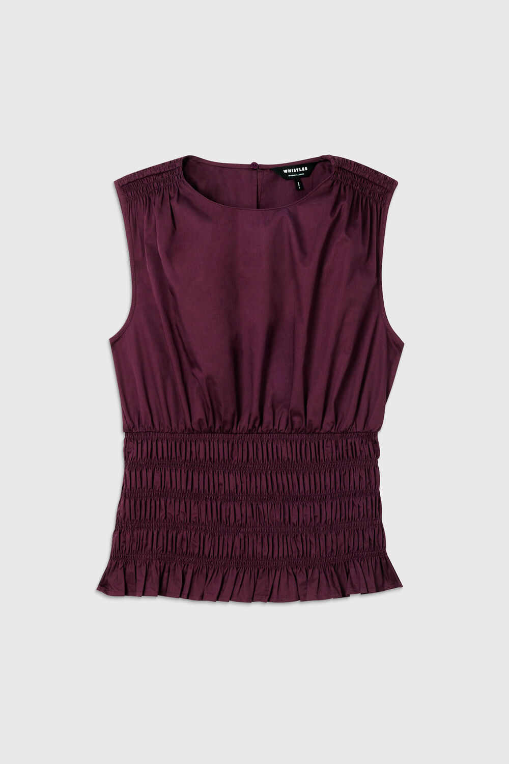 Plum Cotton Shirred Tank