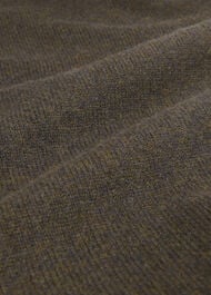 Funnel Neck Wool Midi Dress