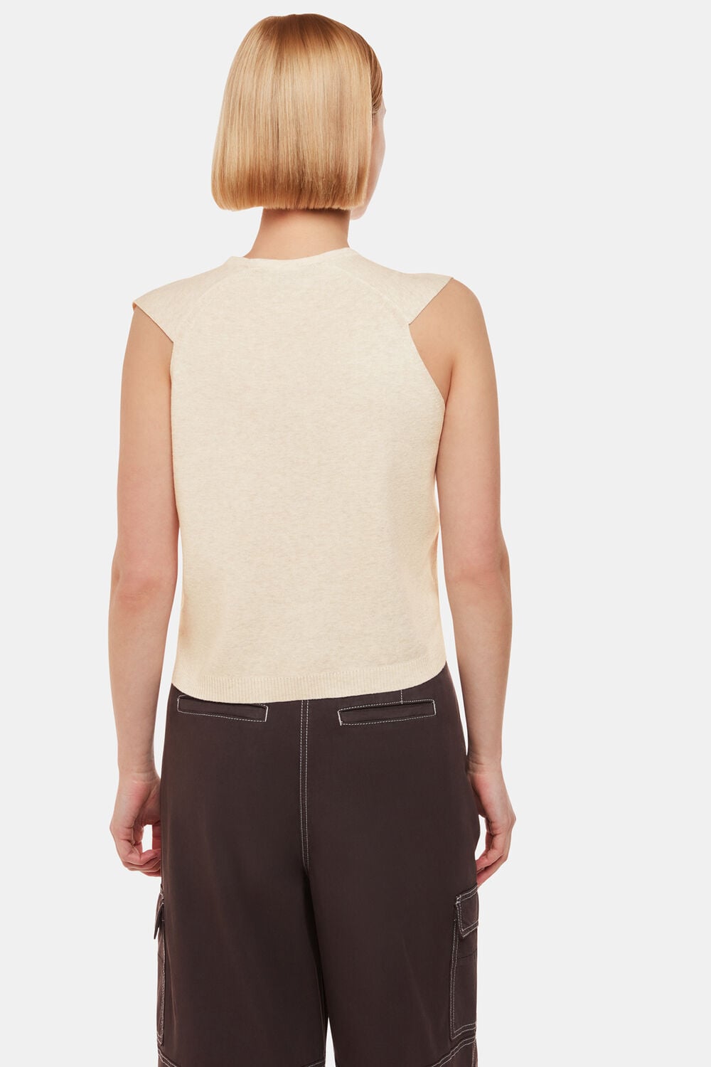 Oatmeal Bailey Button Through Tank