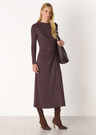 Ruched Detail Midi Dress