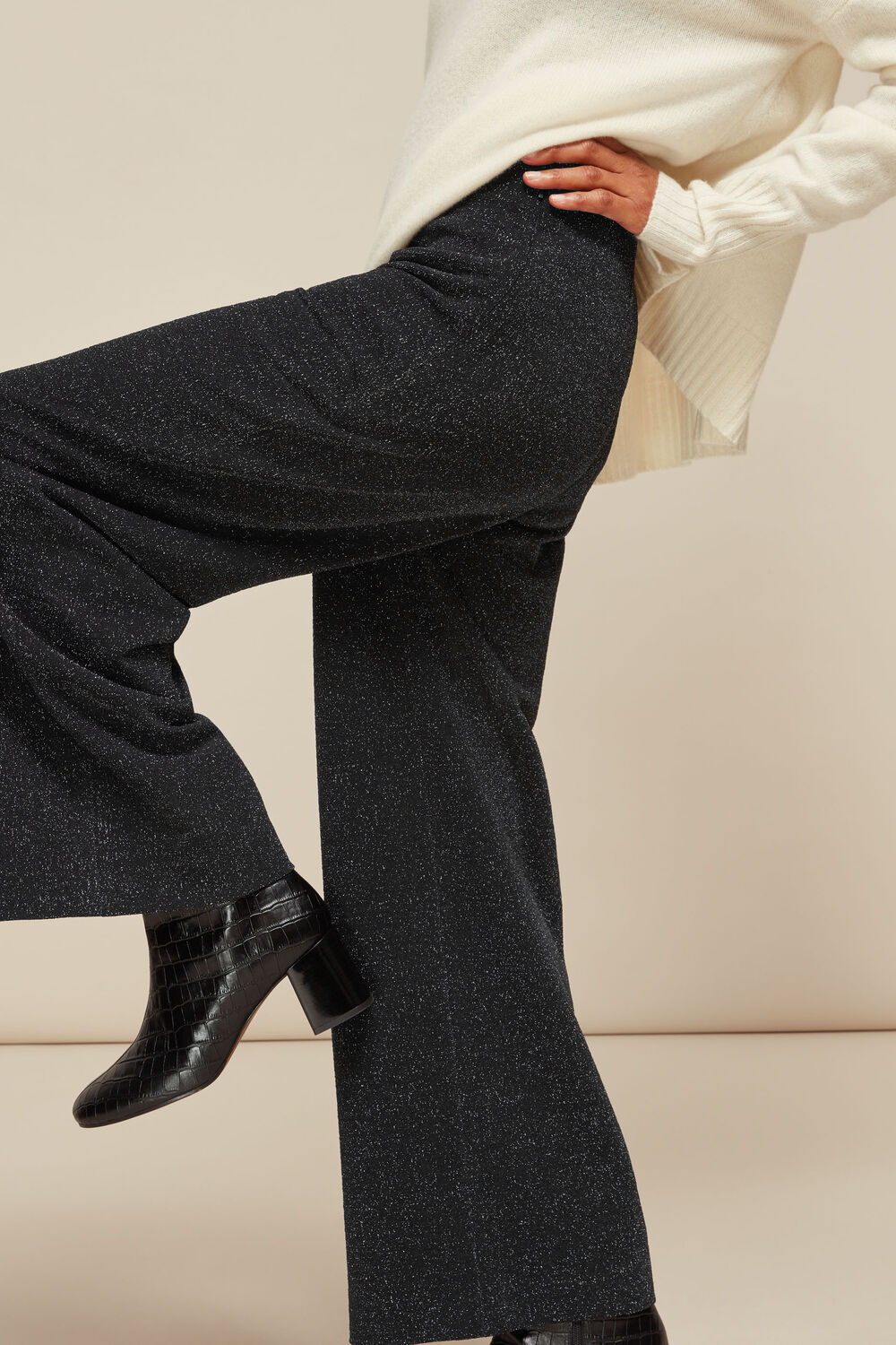 Sparkle Ponte Wide Leg Trouser