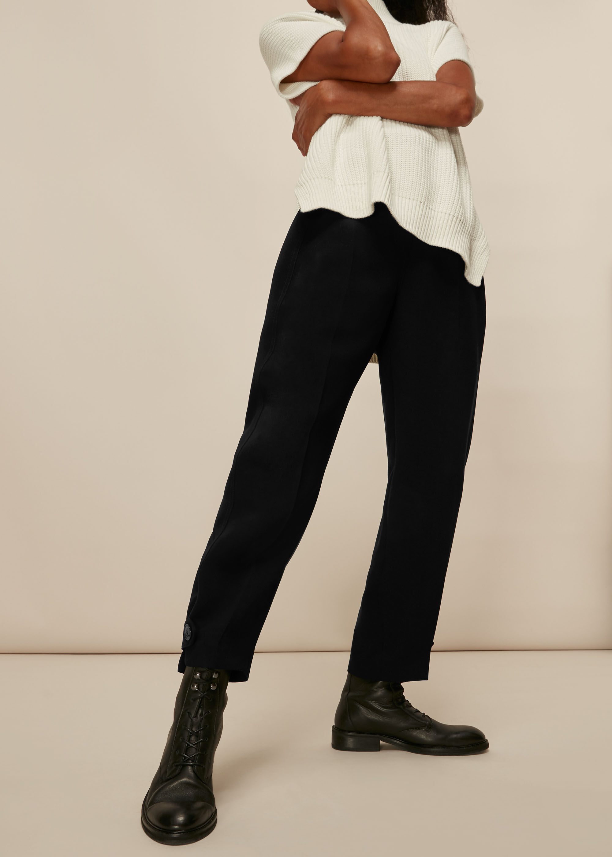 Buy Zastraa Women White Black Regular Fit Striped Peg Trousers at Amazonin