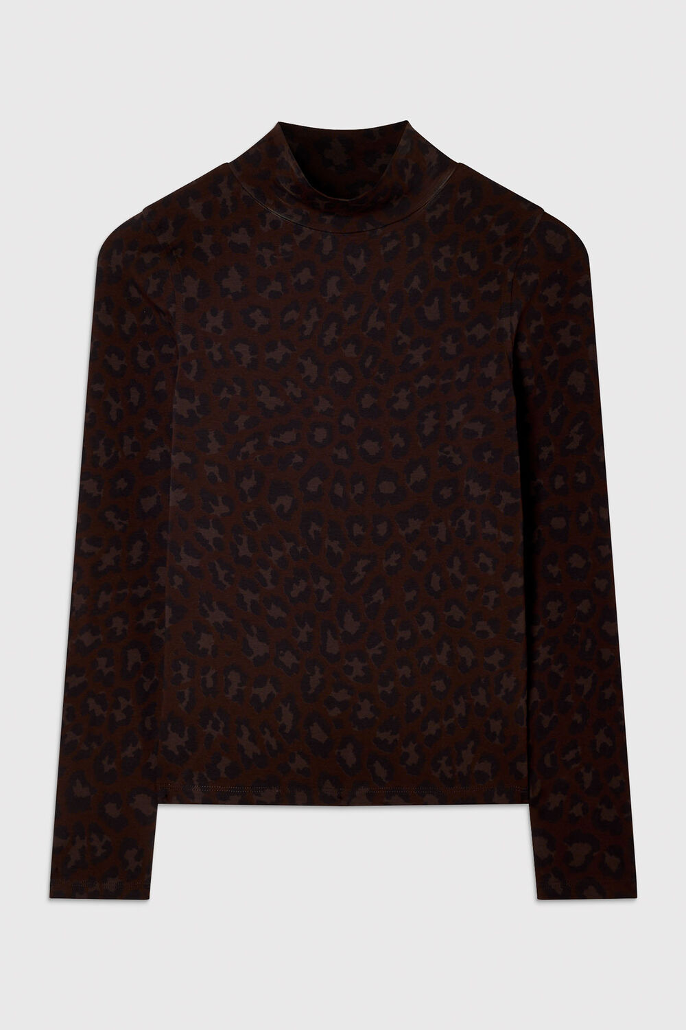 Leopard Print Animal Roll Neck Top