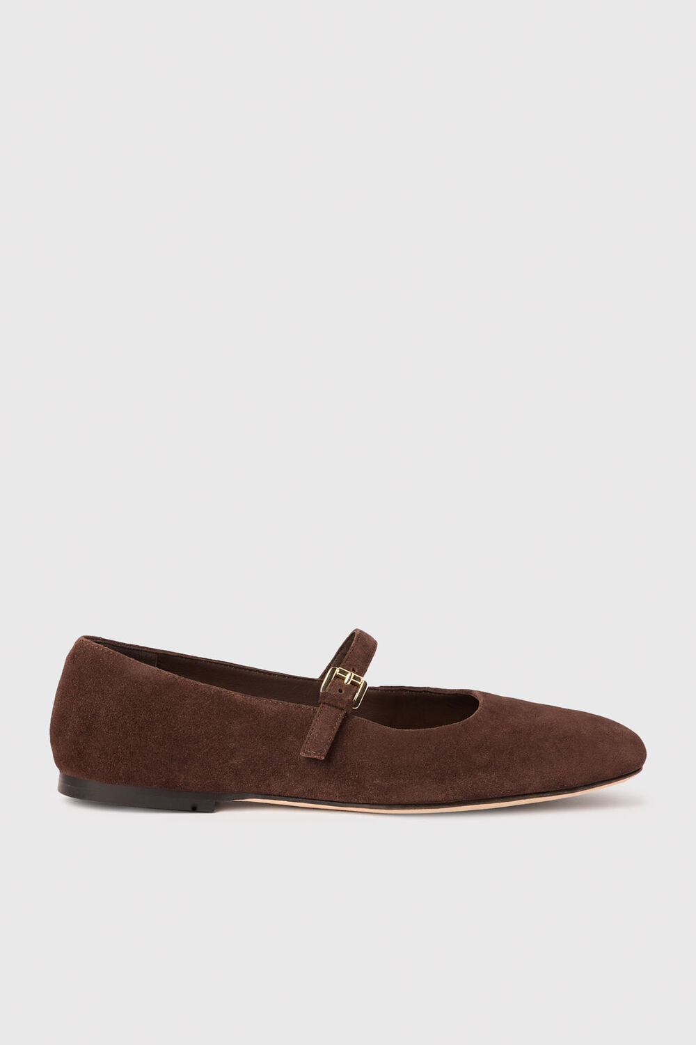 Chocolate Suede Mary Jane Ballet Pump