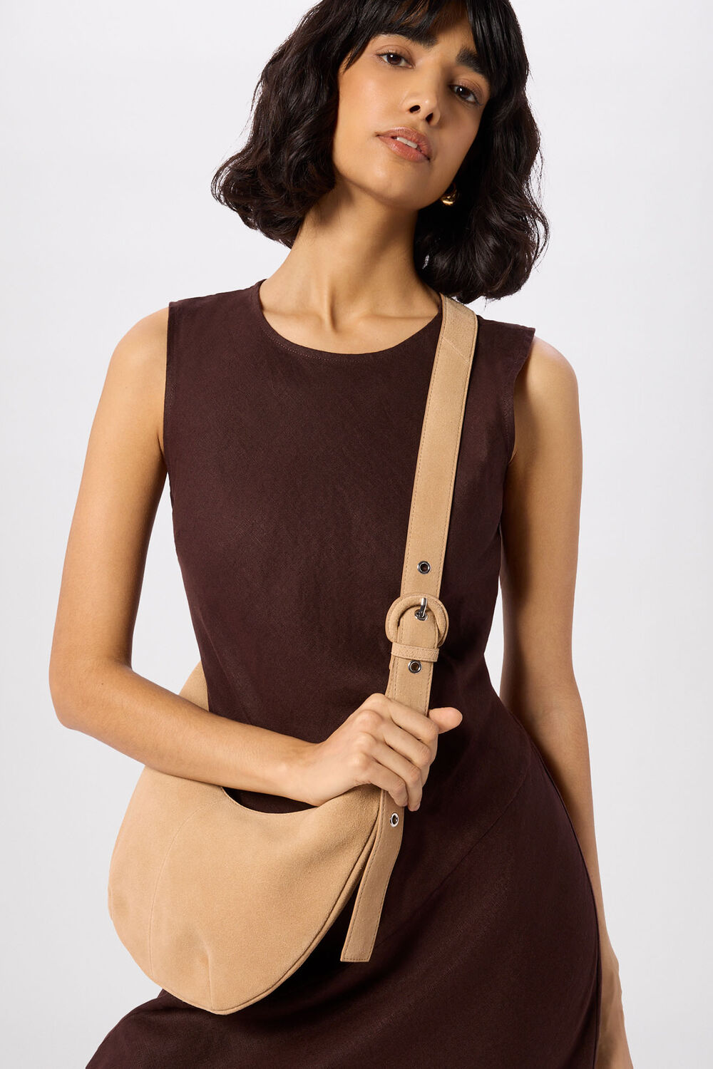 Small Sia Suede Crossbody Bag
