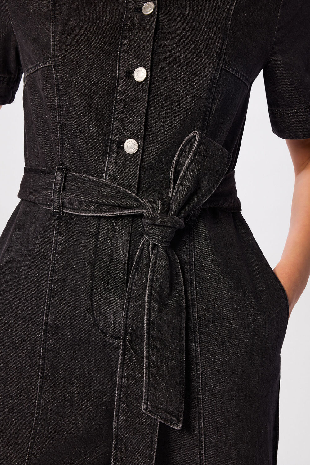 Washed Black Button Down Jumpsuit
