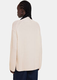 Wool Mix Rib Funnel Neck