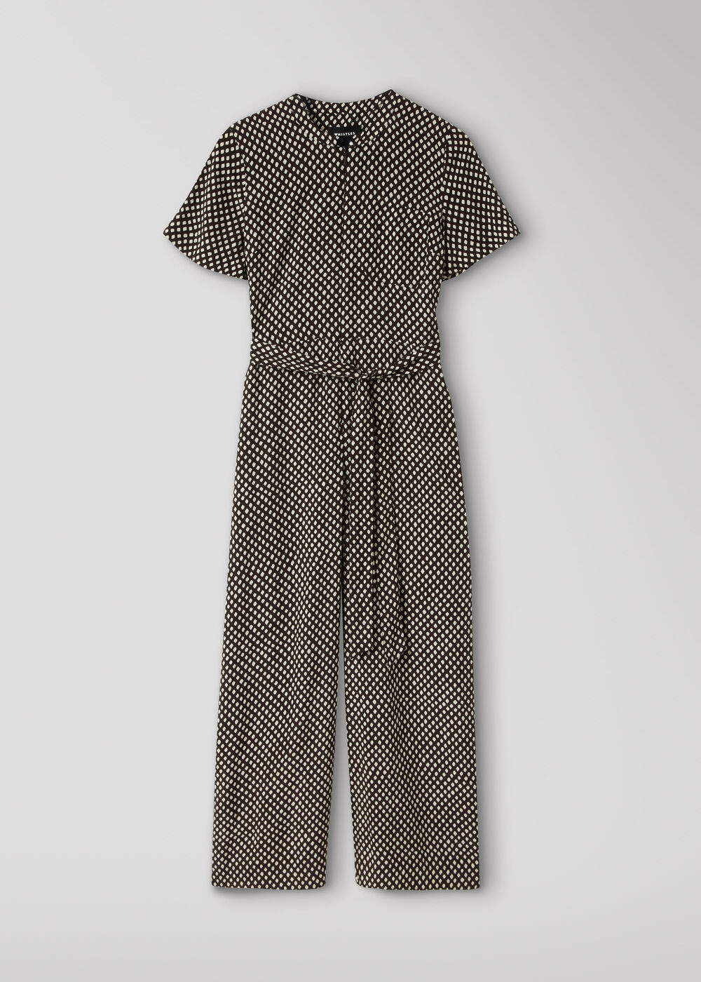 Petite Check Short Sleeve Jumpsuit
