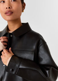 Petite Clean Bonded Leather Jacket