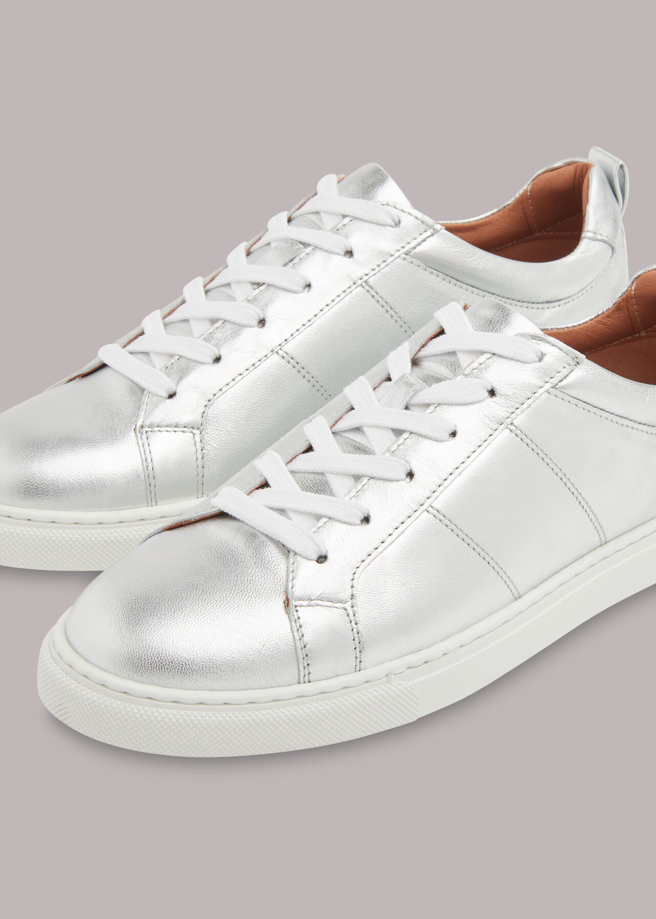 Silver Koki Lace Up Trainer, WHISTLES