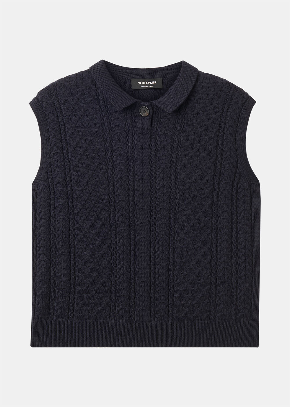 Wool Cable Detail Knit Tank