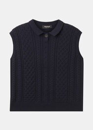 Wool Cable Detail Knit Tank