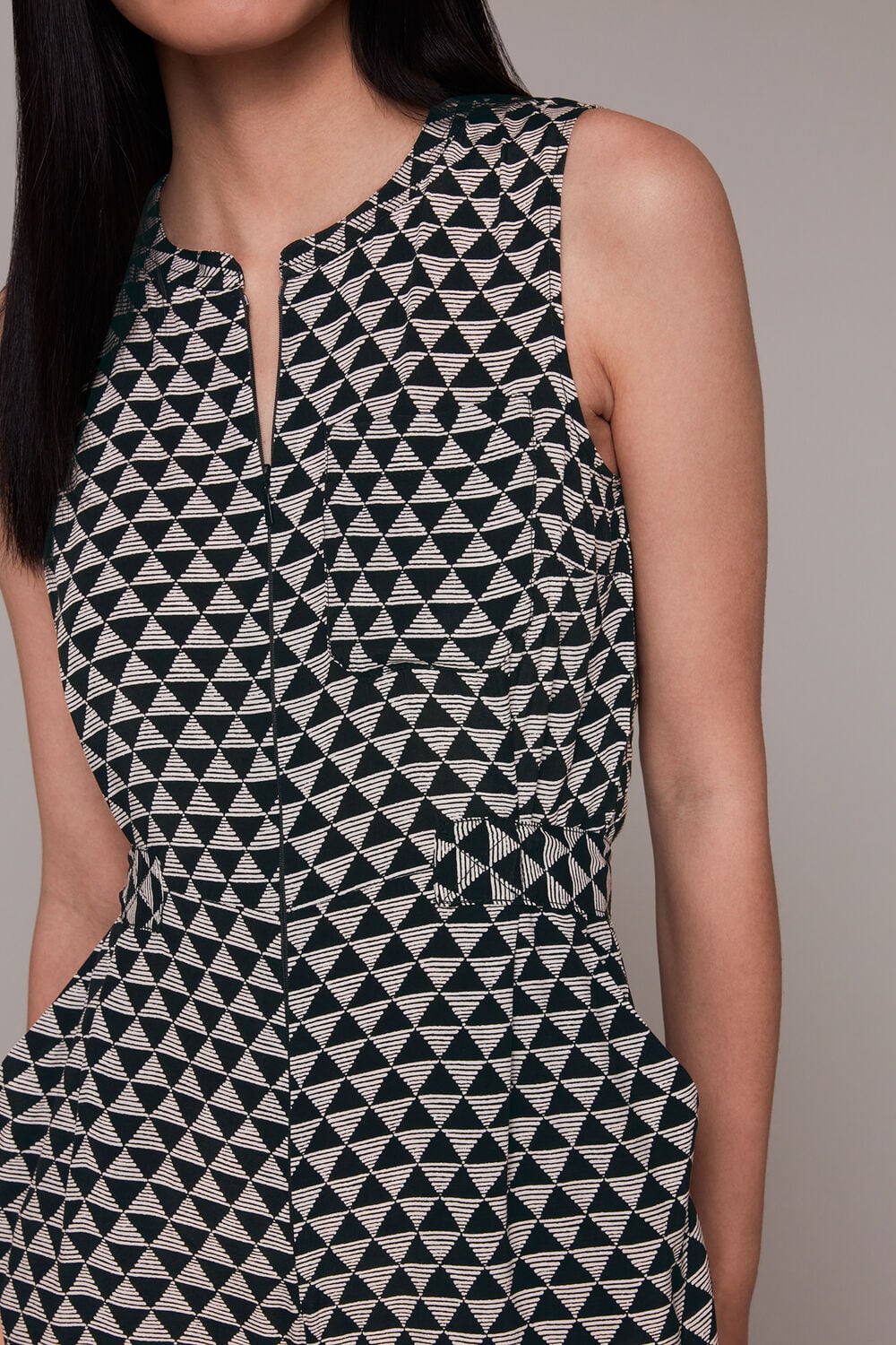 Black Triangle Checkerboard Jumpsuit