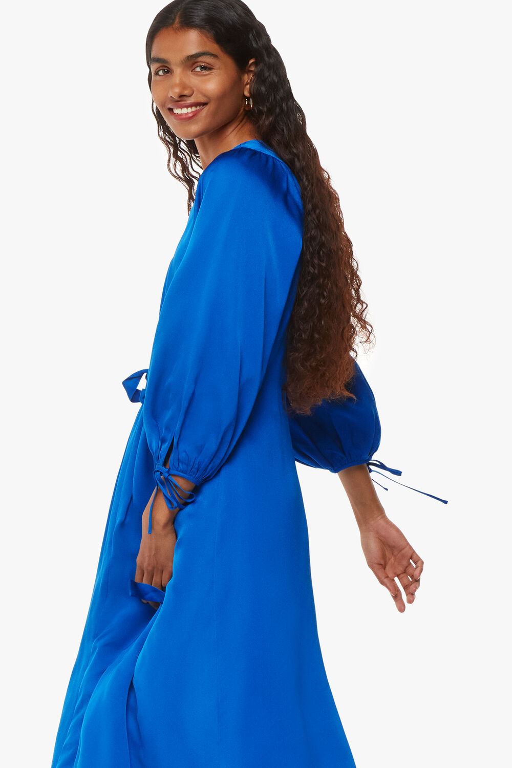 Petite Molly Satin Ruched Dress