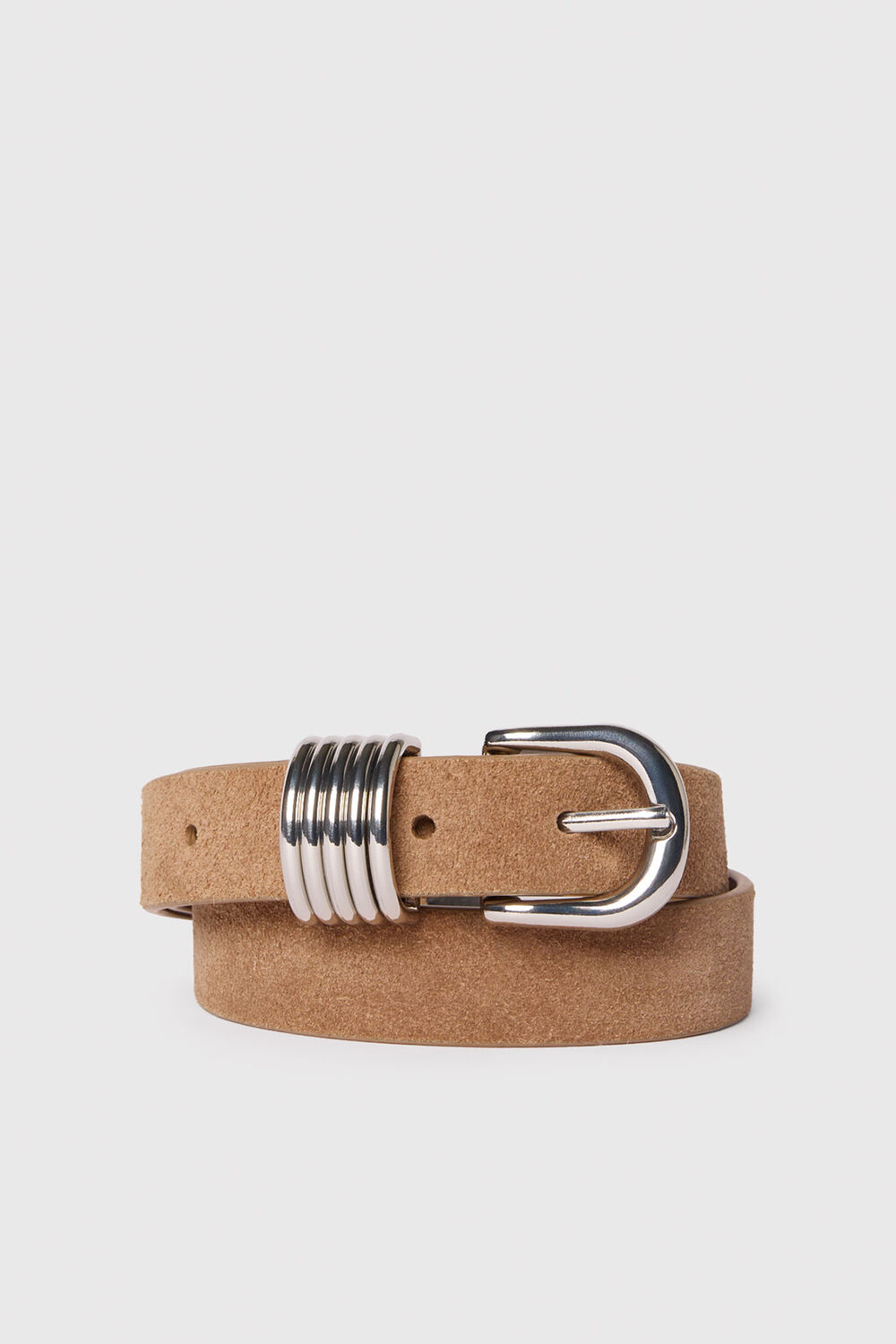 Taupe Suede Multi Ring Belt