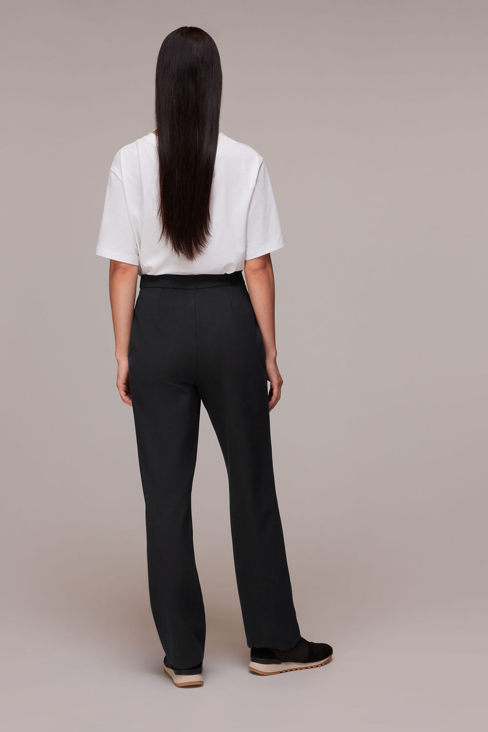 Black Ponte Slim Leg Trouser