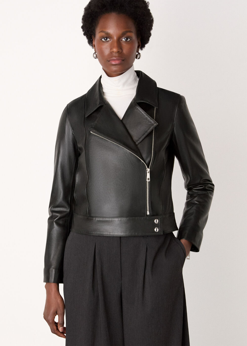 Clean Zip Leather Jacket