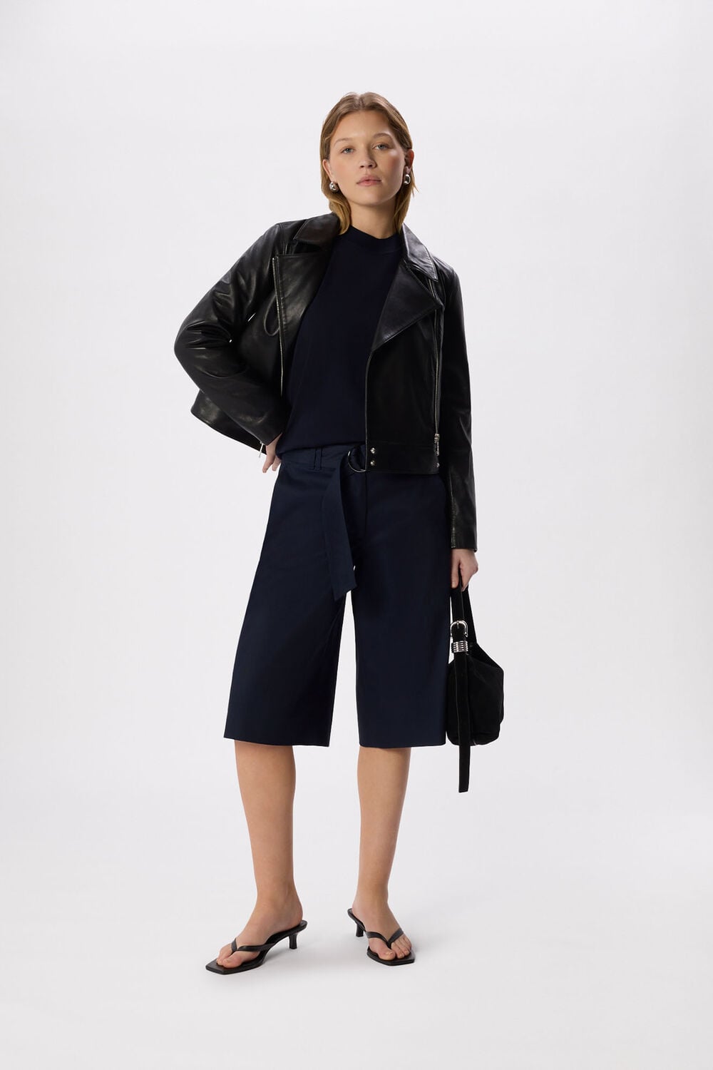 Black Clean Zip Leather Jacket