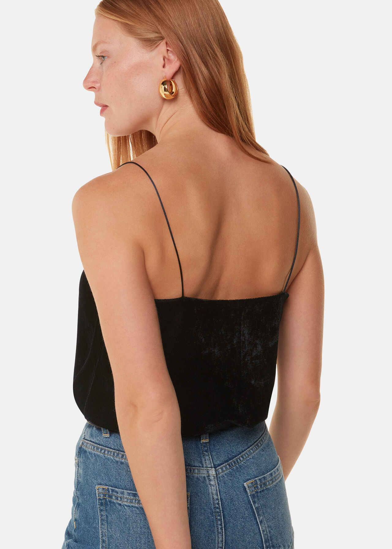 Velvet Cowl Neck Cami Top