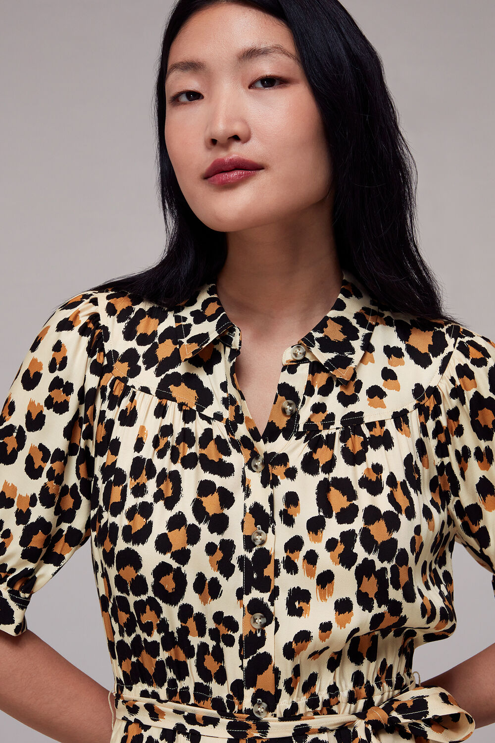 Painted Leopard Shirt Dress