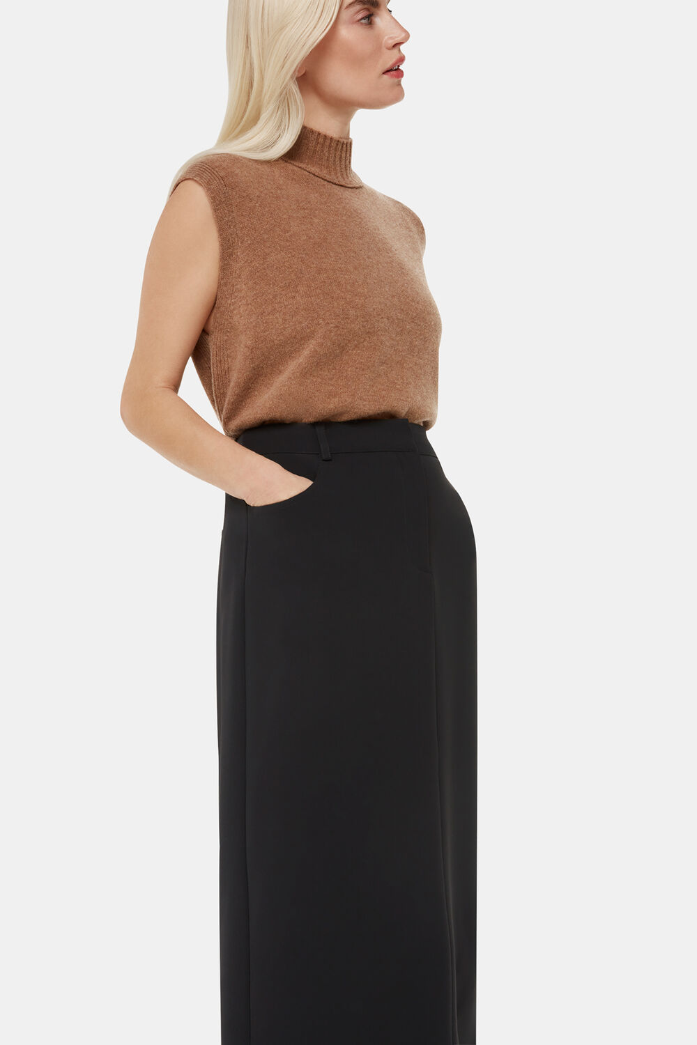 Petite Abigail Tailored Midi Skirt