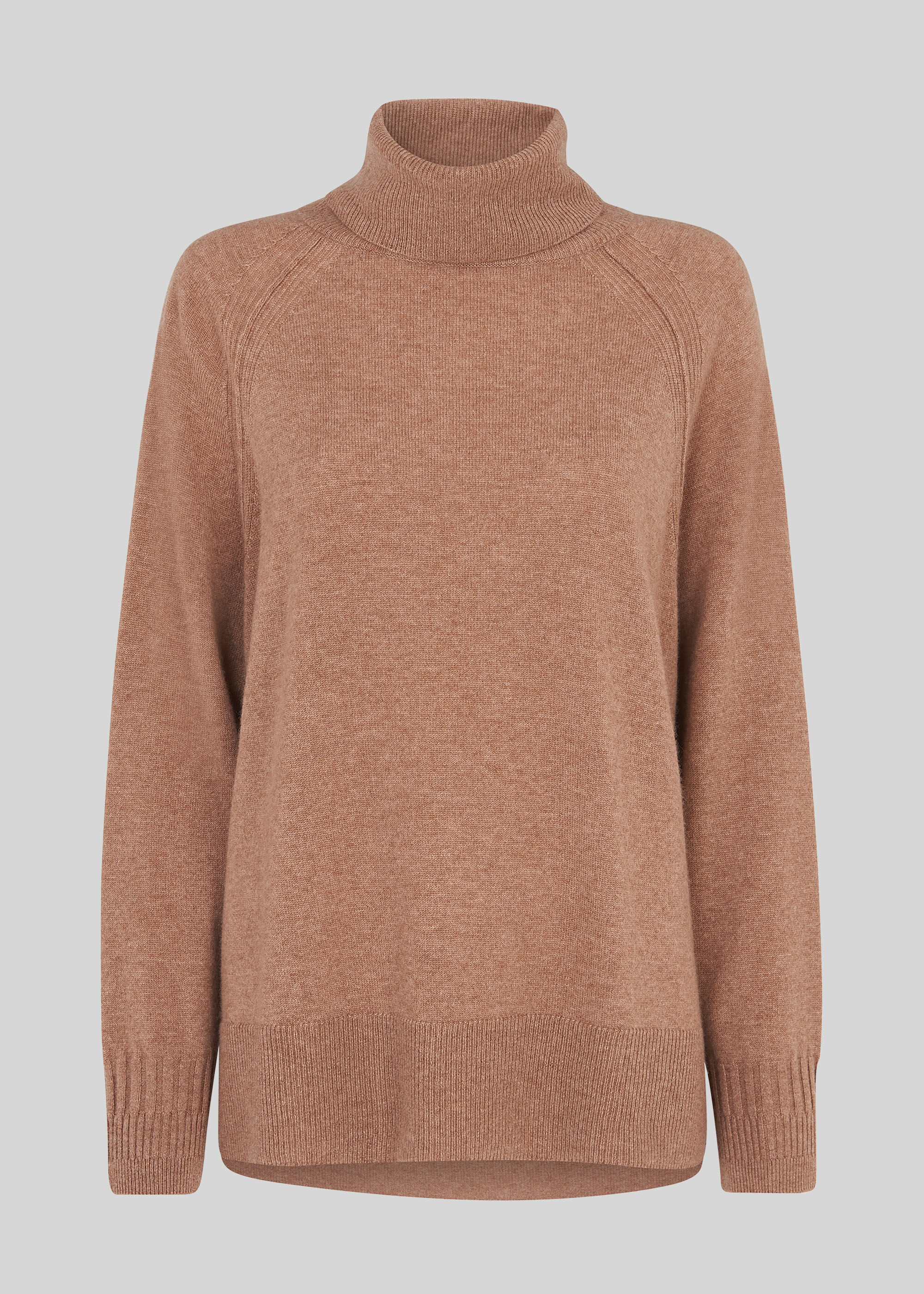 pale pink roll neck jumper