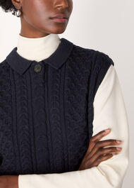 Wool Cable Detail Knit Tank