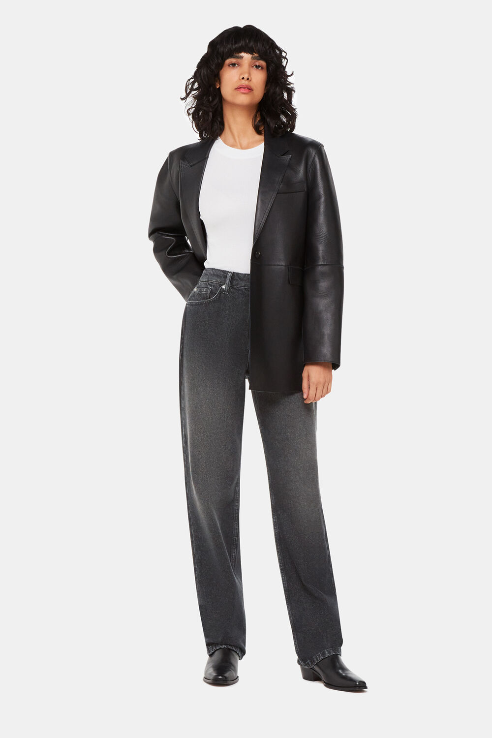Washed Black Straight Leg Full Length Jean