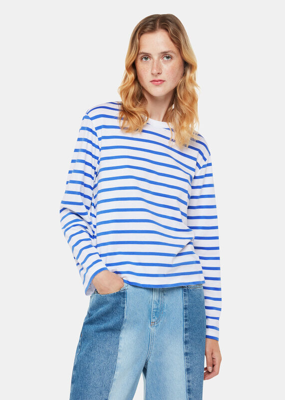 Blue Stripe Cotton Top