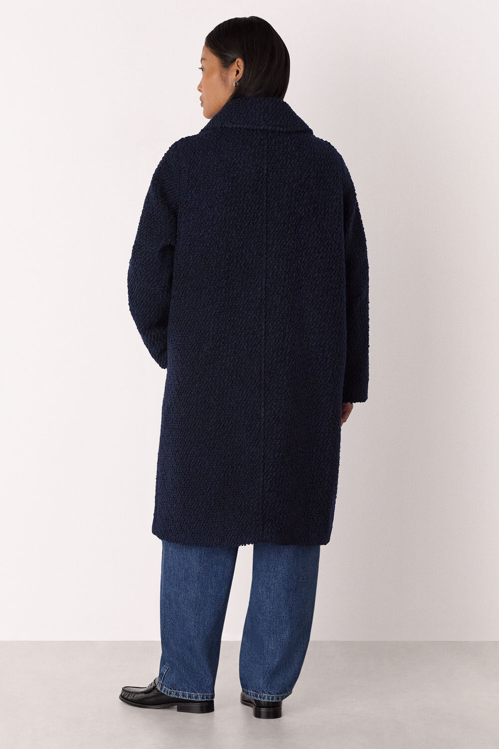 Navy Petite Romy Boucle Coat