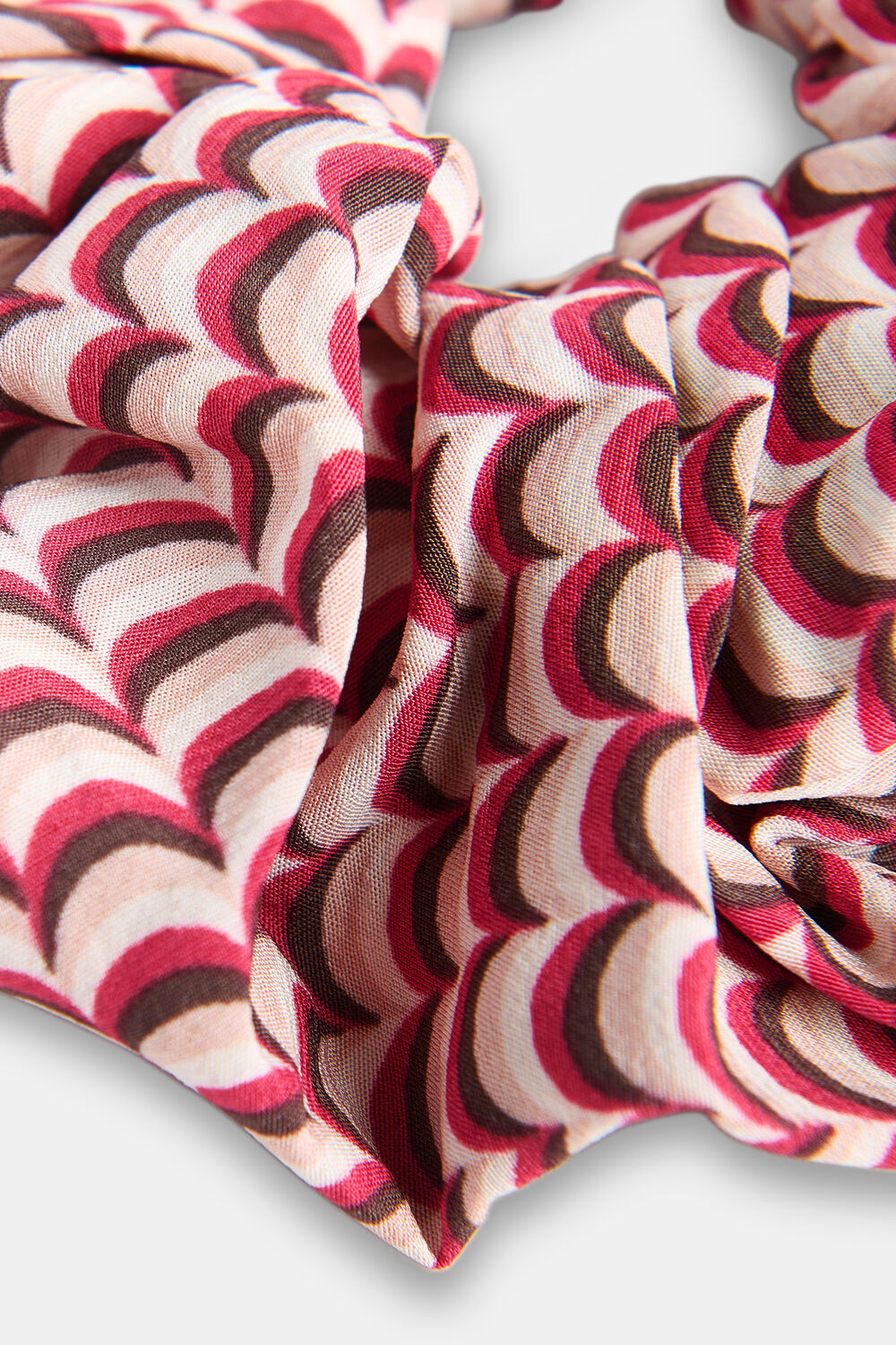 Red Geo Print Scrunchie