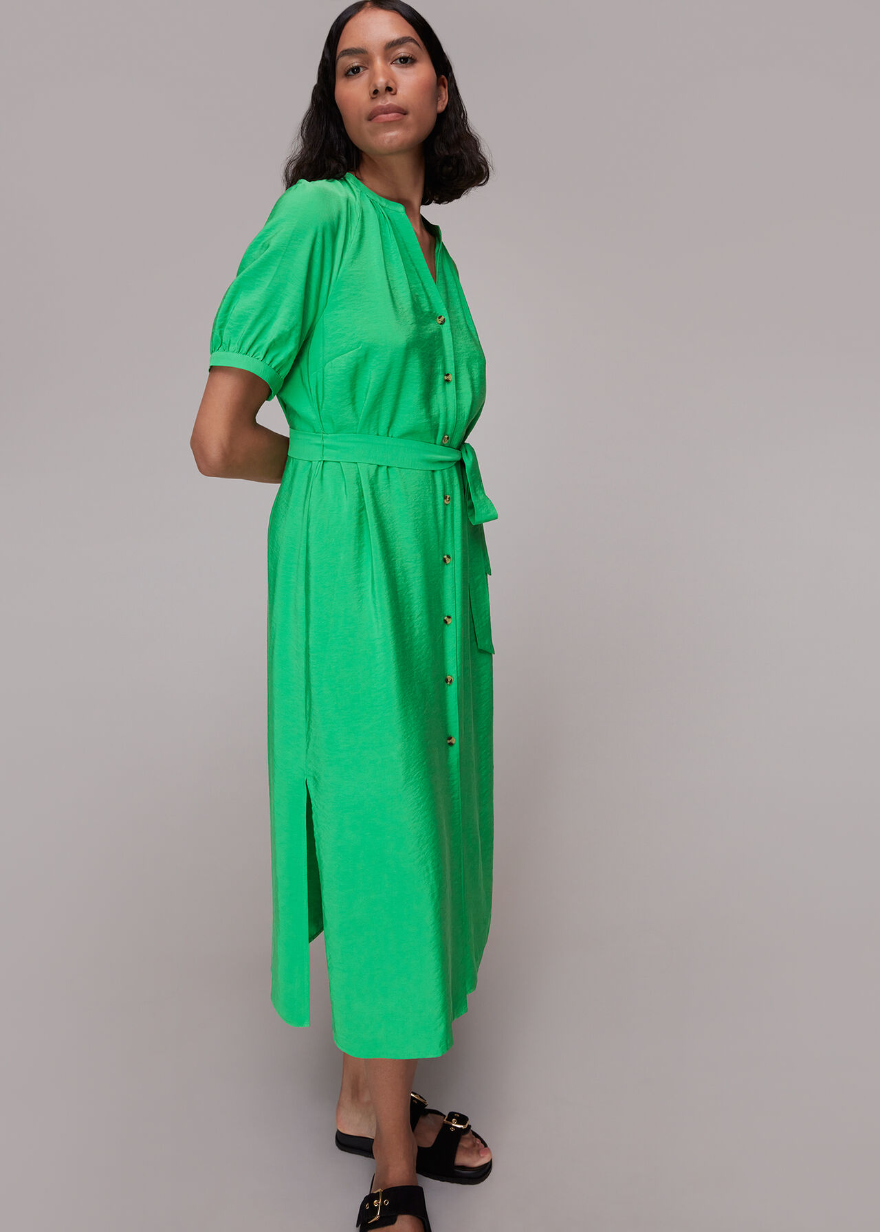 Green Olivia Midi Dress | WHISTLES