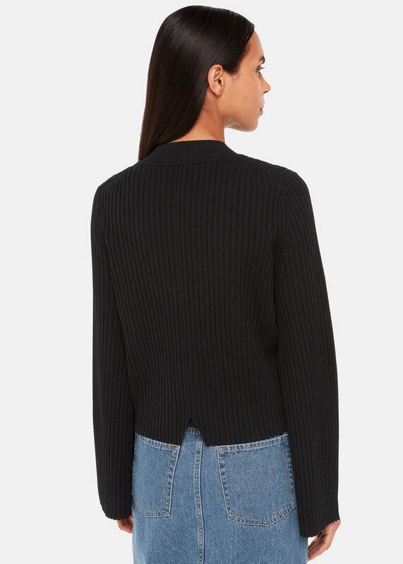 Black Fluted Sleeve Tunic