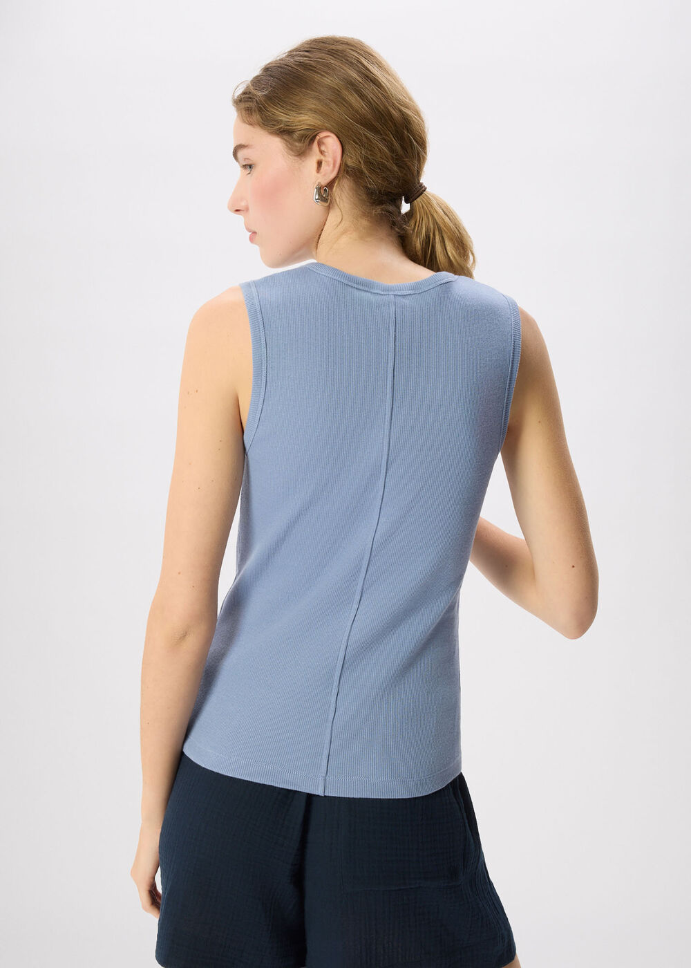 Henley Button Front Tank