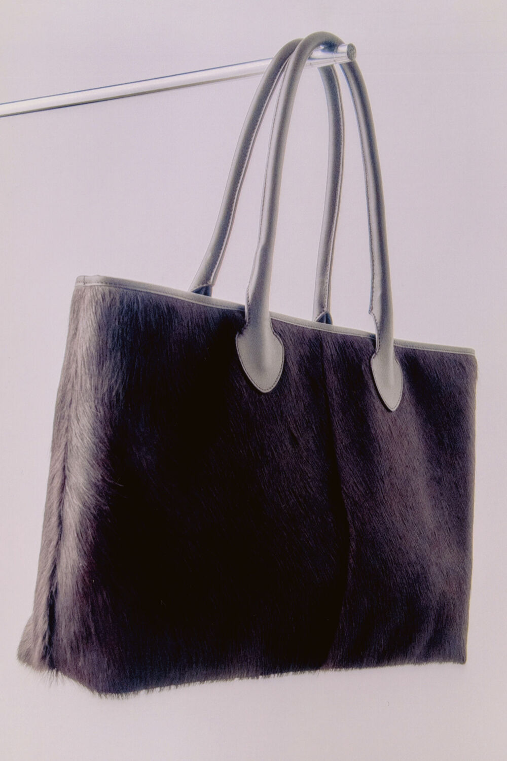 Plum Leandra Hair-On Leather Tote