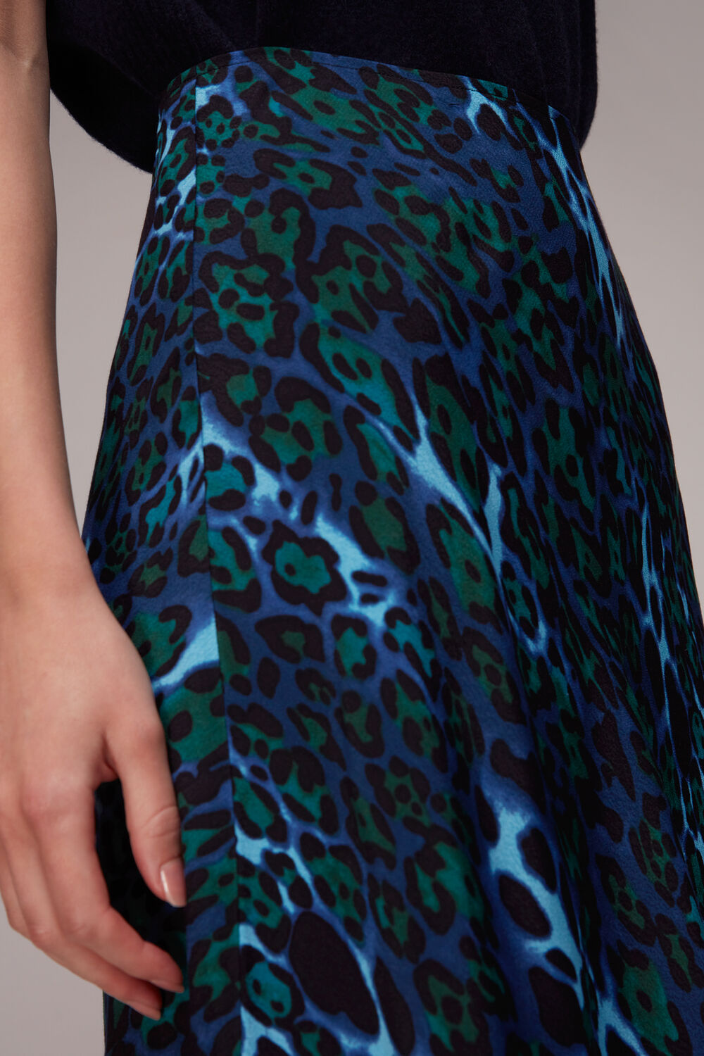 Night Cat Bias Cut Skirt