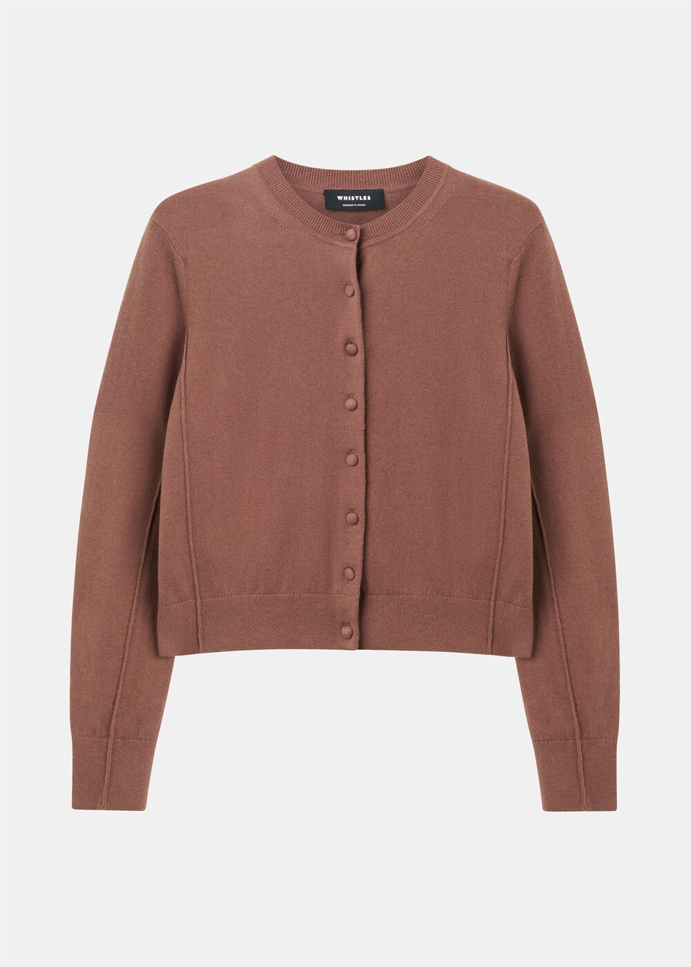 Fine Gauge Crew Neck Cardigan