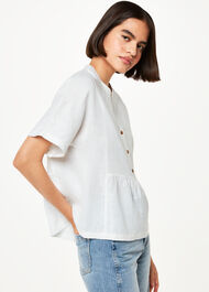 Hannah Linen Peplum Blouse