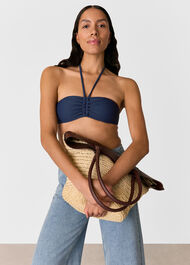 Mixed Rib Halter Bikini Top
