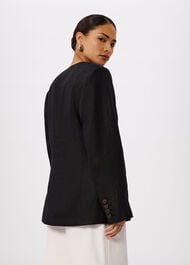 Petite Collarless Linen Blazer