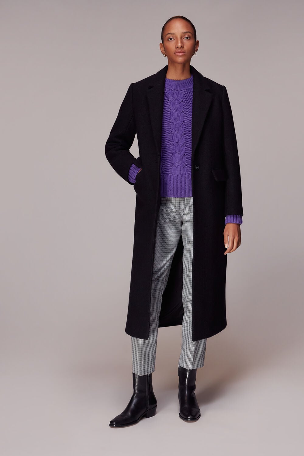 Lila Check Trouser