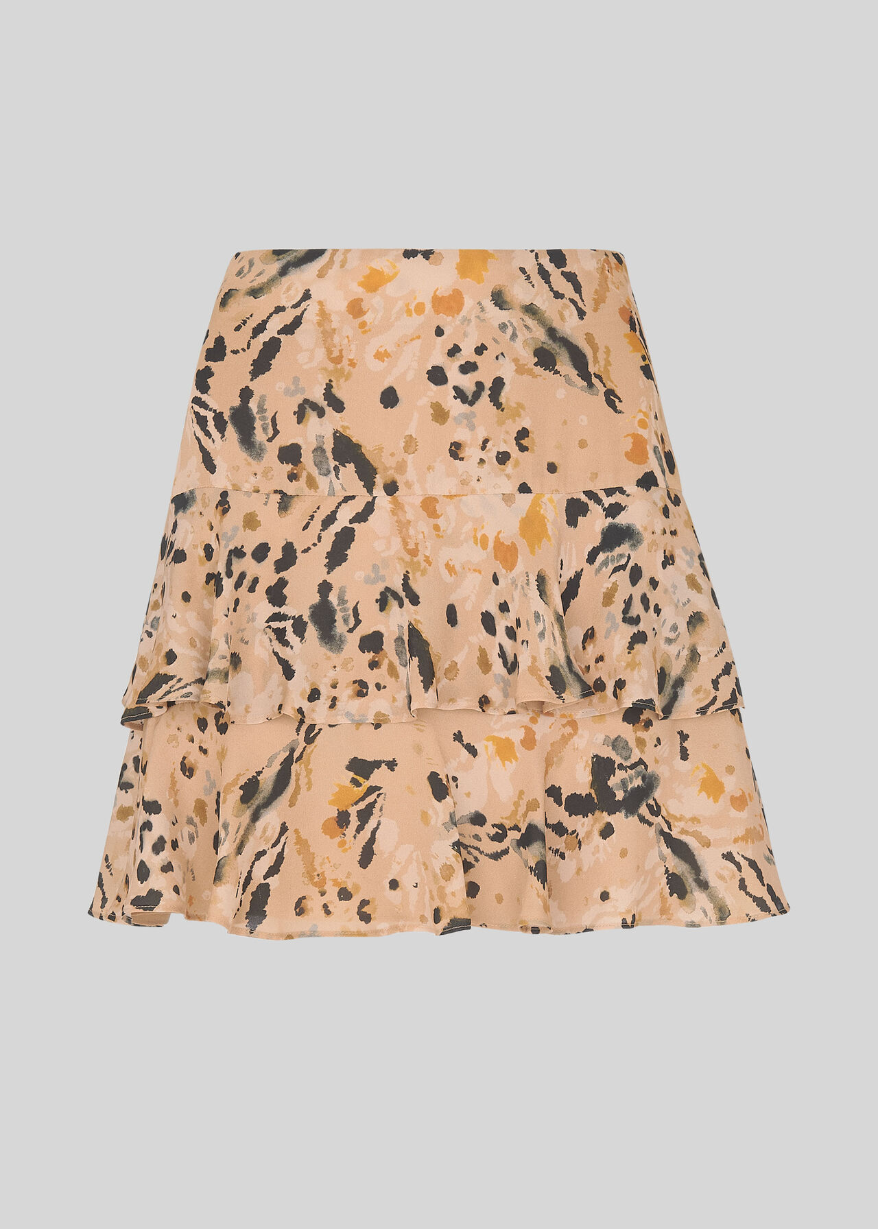 Leopard Print Silk Skirt Multicolour