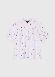 Embroidered Cotton Frill Top