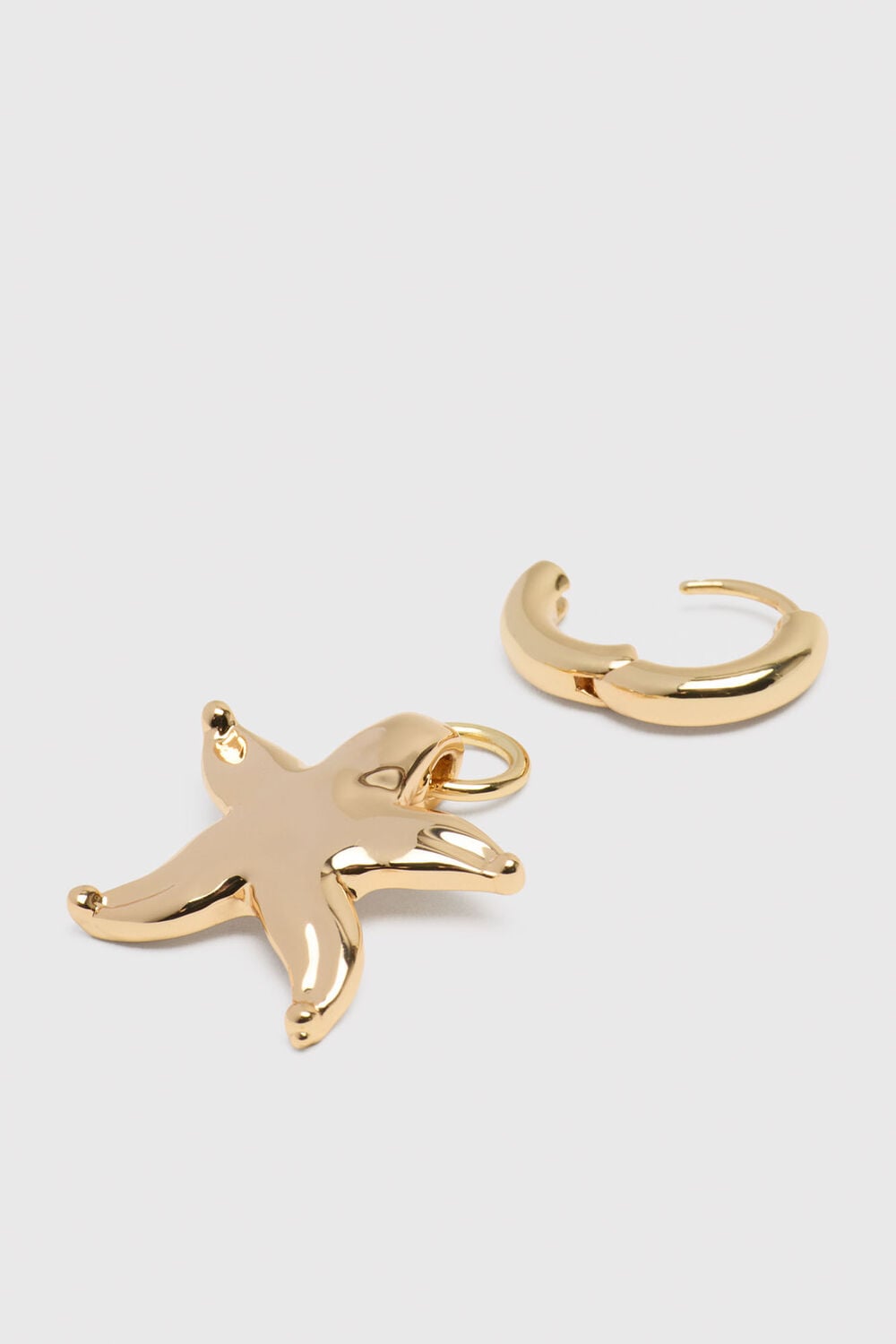 Gold Starfish Hoop Earring