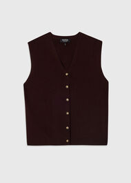 V Neck Button Front Knit Tank