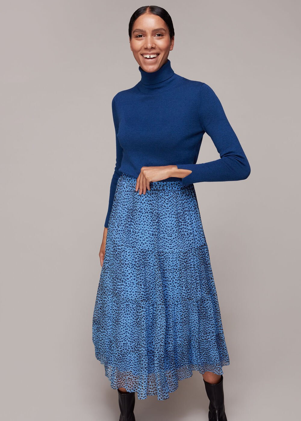 Gradient Animal Print Skirt